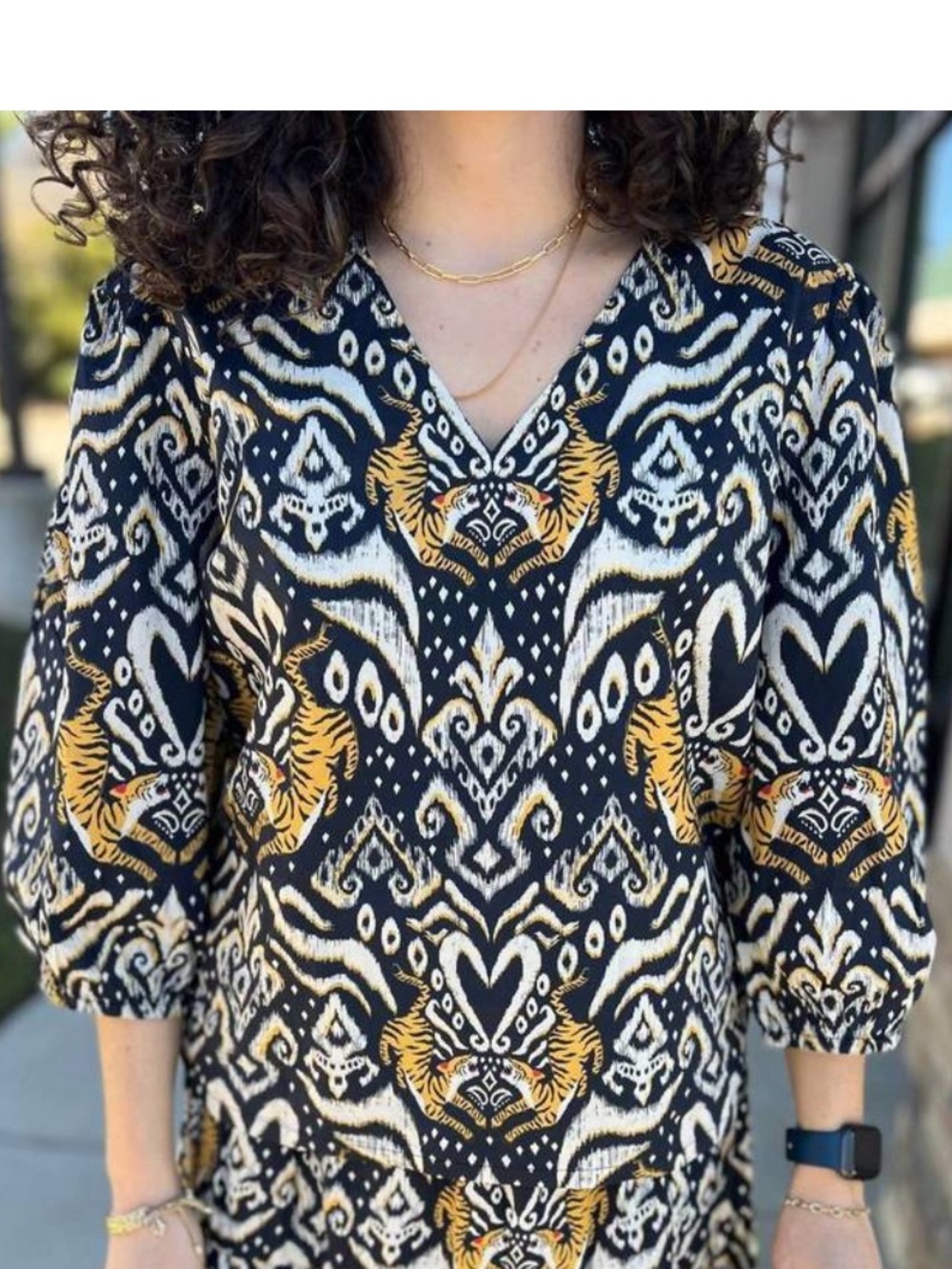 Briton Court tiger print top